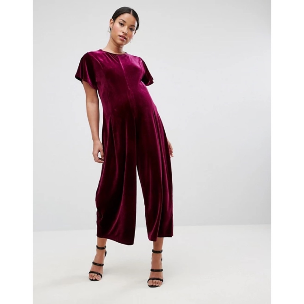ASOS Velvet Oversized Jumpsuit with Wide Leg